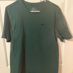 Nike Tee Green with Black Swoosh on Chest